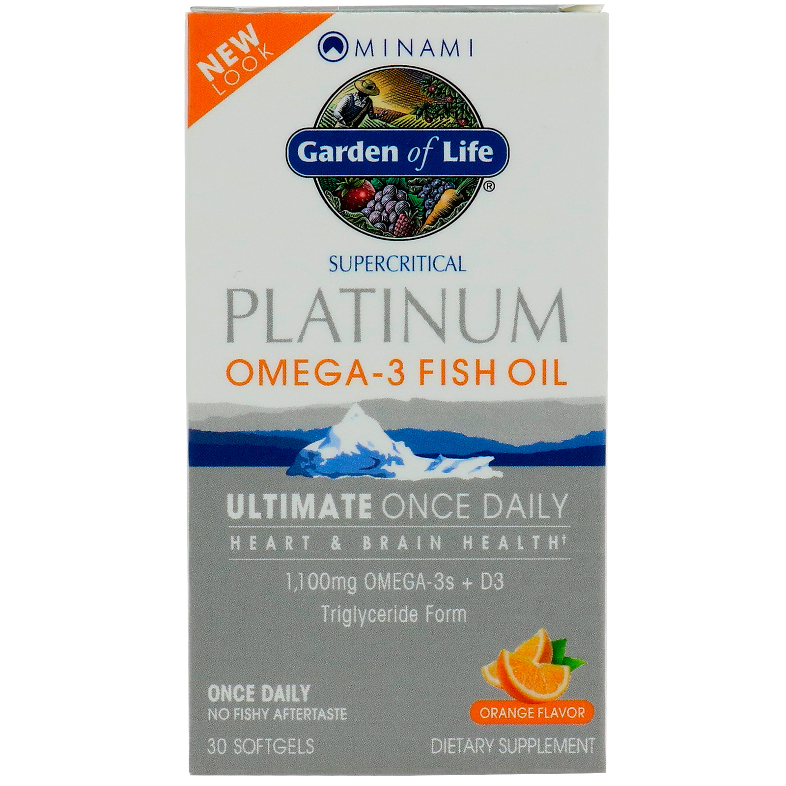 Minami Nutrition, Mais EPA Platina, Definitivo, Uma Vez ao Dia, Fórmula Ômega 3 + D3, Sabor Laranja, 30 cápsulas gel