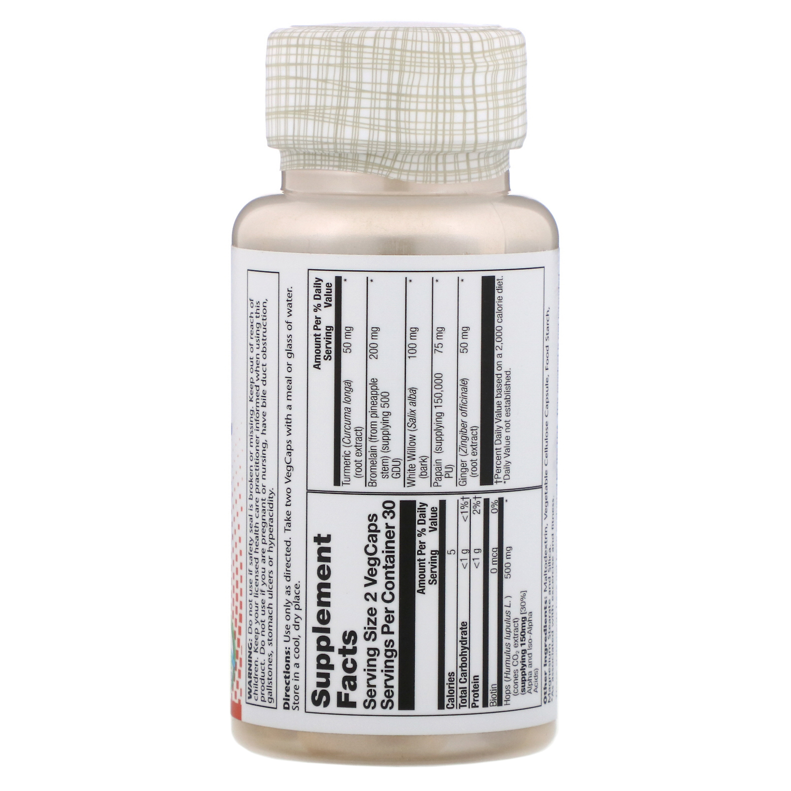 Solaray, Extra-Strength IbuActin, 60 VegCaps - Imagem 2