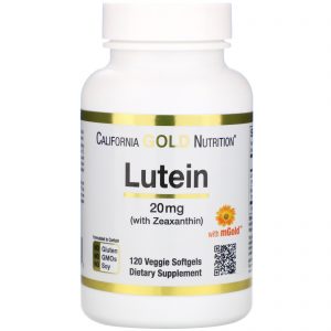 California Gold Nutrition, Luteína com Zeaxantina, 20 mg, 120 Cápsulas Softgel Vegetarianas