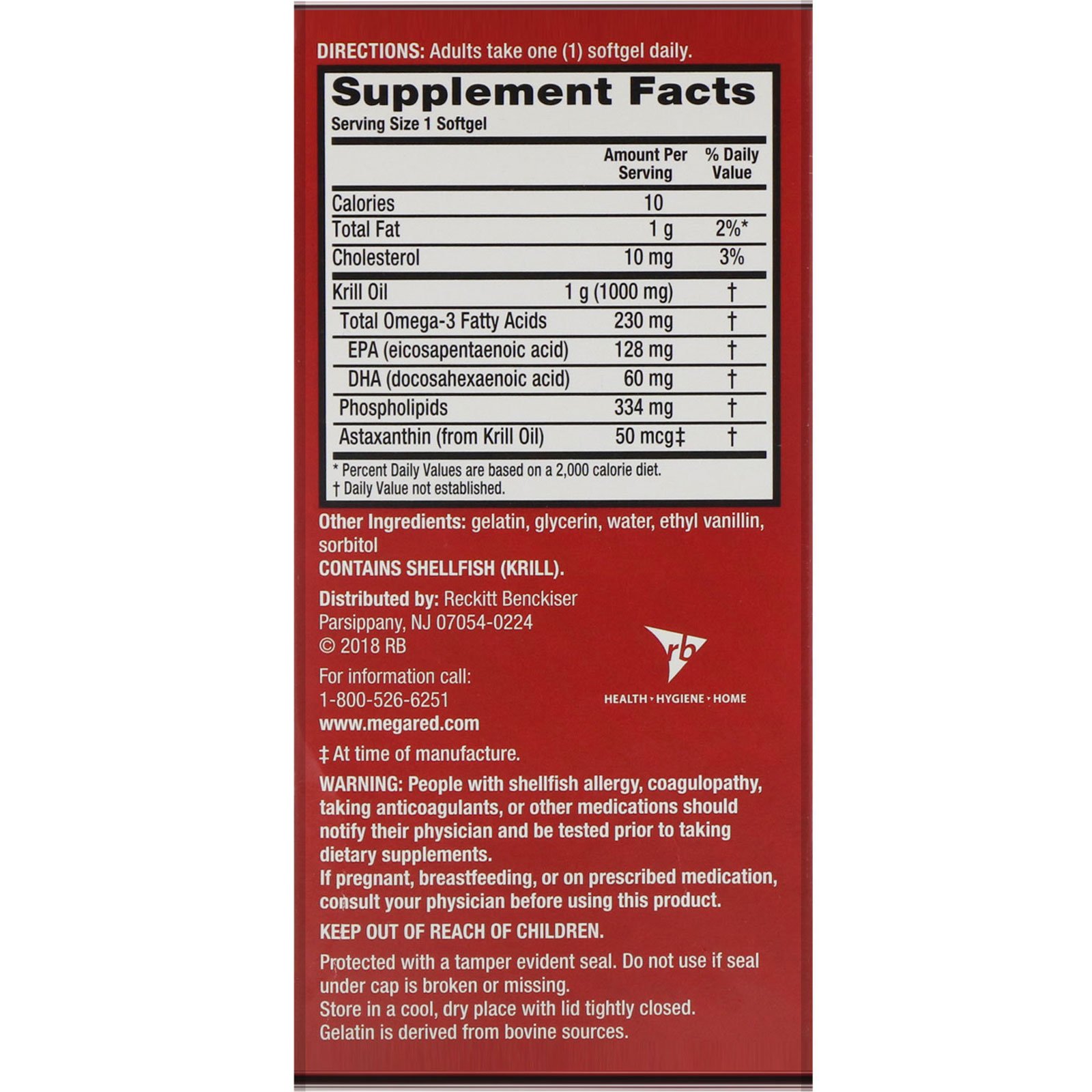 Schiff, MegaRed, Superior Omega-3 Krill Oil, 1,000 mg, 60 Softgels - Imagem 2