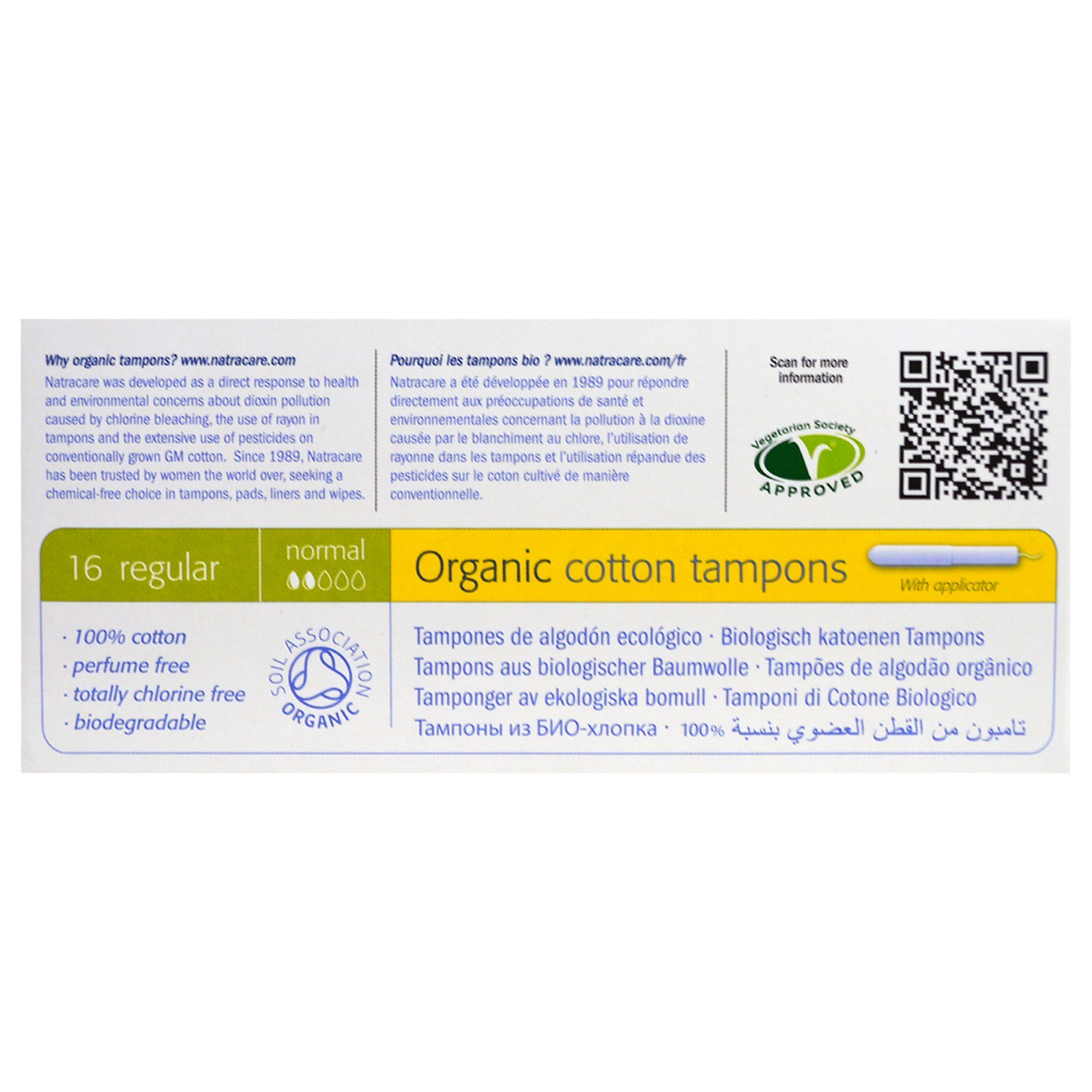 Natracare, Tampões de Algodão Orgânico, Regular, 16 Tampões - Imagem 4