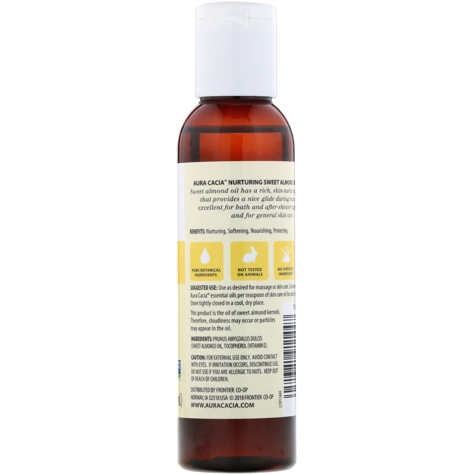Aura Cacia, Óleo de Cuidados com a Pele, com Vitamina E, Amêndoa Doce Estimulante, 4 fl oz (118 ml) - Imagem 2