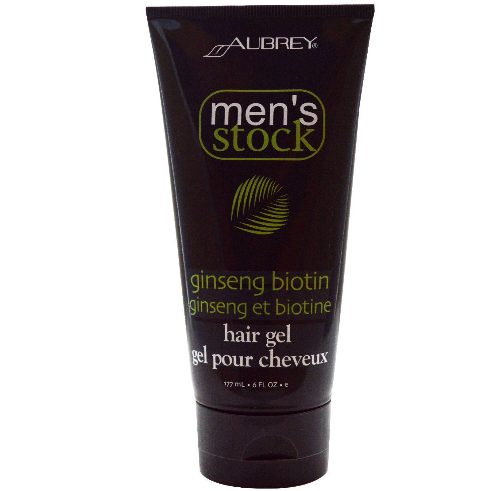 Aubrey Organics, Men's Stock, Gel para Cabelos, Ginseng e Biotina, 6 fl oz (177 ml)