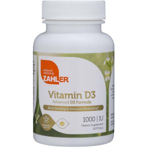 Zahler, Vitamina D3 Fórmula Avançada 1.000 IU - 250 Cápsulas em Gel