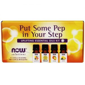 Now Foods, Kit de Óleos Essenciais Revigorantes - 4 garrafas 10 ml (cada)