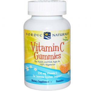 Nordic Naturals, Vitamina C 250 mg Mastigável, Tangerina - 60 Gomas