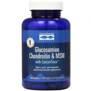 Glucosamina Condroitina e MSM Trace Minerals Research 120 Tabletes