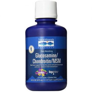 Trace Minerals Research Liquid Glucosamina/Chondroitin/MSM, Mirtilo - 16 fl oz