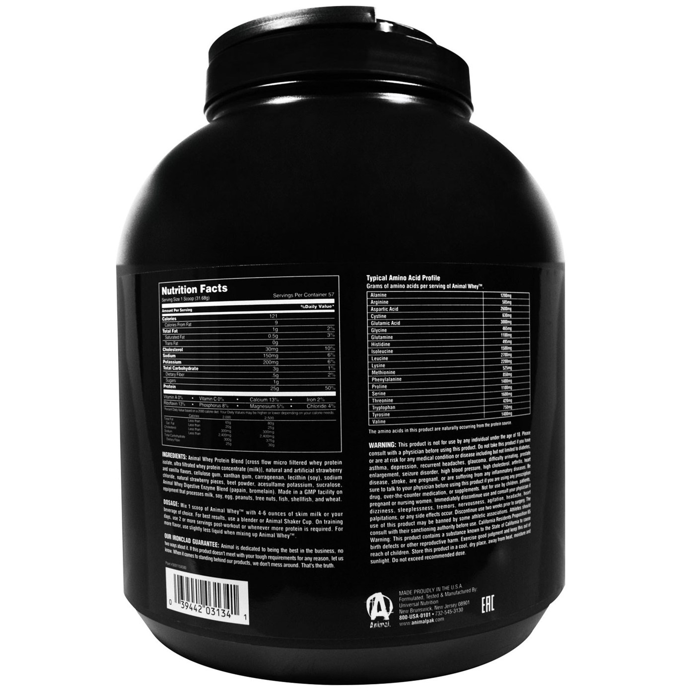 Universal Nutrition Animal Muscle Food Whey, morango - 4 lbs - Imagem 2