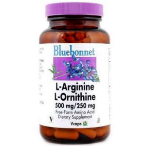 Bluebonnet Nutrition, L-Arginine/L-Ornitina - 500 mg/250 mg - 50 Cápsulas