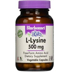 Bluebonnet Nutrition, L-Lisina 500 mg - 50 Cápsulas Vegetais