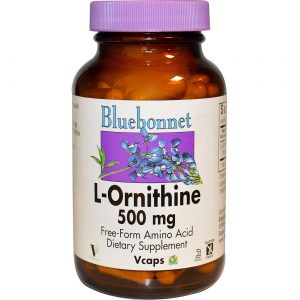 Bluebonnet Nutrition, L-Ornitina - 500 mg - 50 Cápsulas vegetais