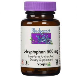 Bluebonnet Nutrition, L-Triptofano 500 mg - 30 Cápsulas Vegetais