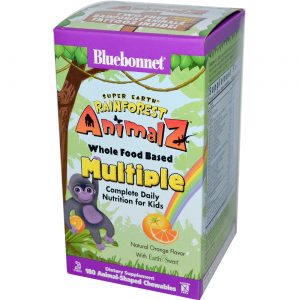 Bluebonnet Nutrition, Rainforest Animalz® Múltiplo Vitamínico Baseado em Alimentos Integrais - 180 Mastigáveis