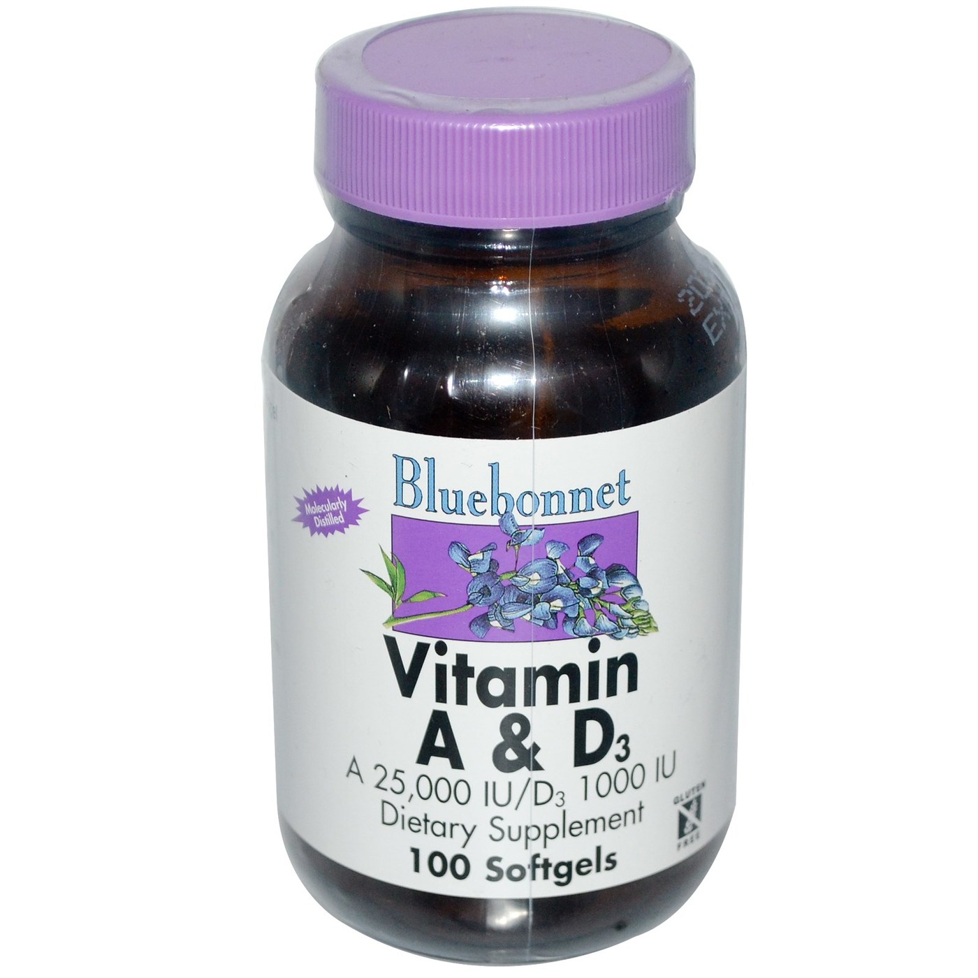 Bluebonnet Nutrition, Vitamina A & D3 - 100 Cápsulas em Gel