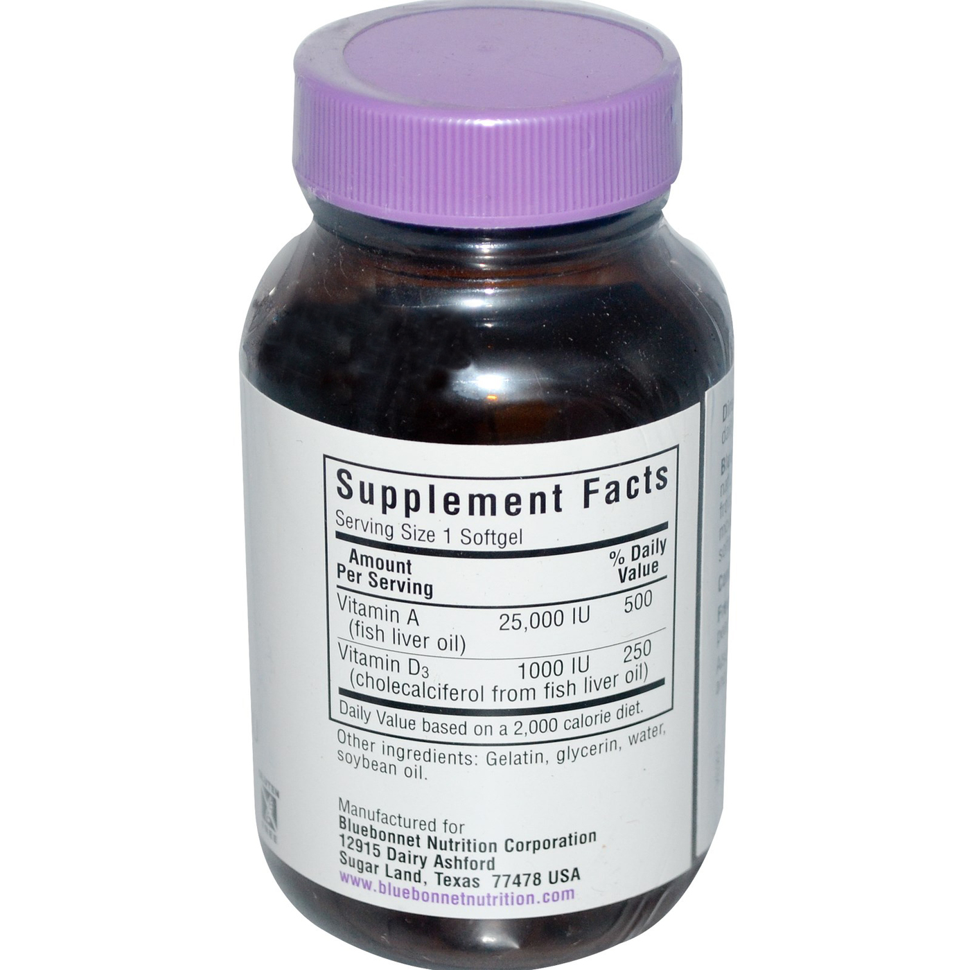 Bluebonnet Nutrition, Vitamina A & D3 - 100 Cápsulas em Gel - Imagem 2