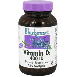 Bluebonnet Nutrition, Vitamina D3 400 UI - 250 Cápsulas em Gel