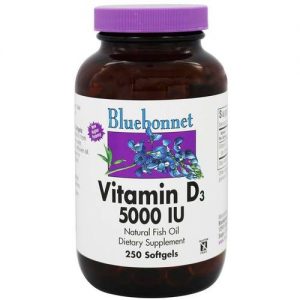 Bluebonnet Nutrition, Vitamina D3 - 5,000 IU - 250 Cápsulas em Gel