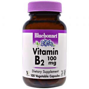 Bluebonnet Nutrition, Vitamina B2 100 mg - 100 Cápsulas Vegetarianas