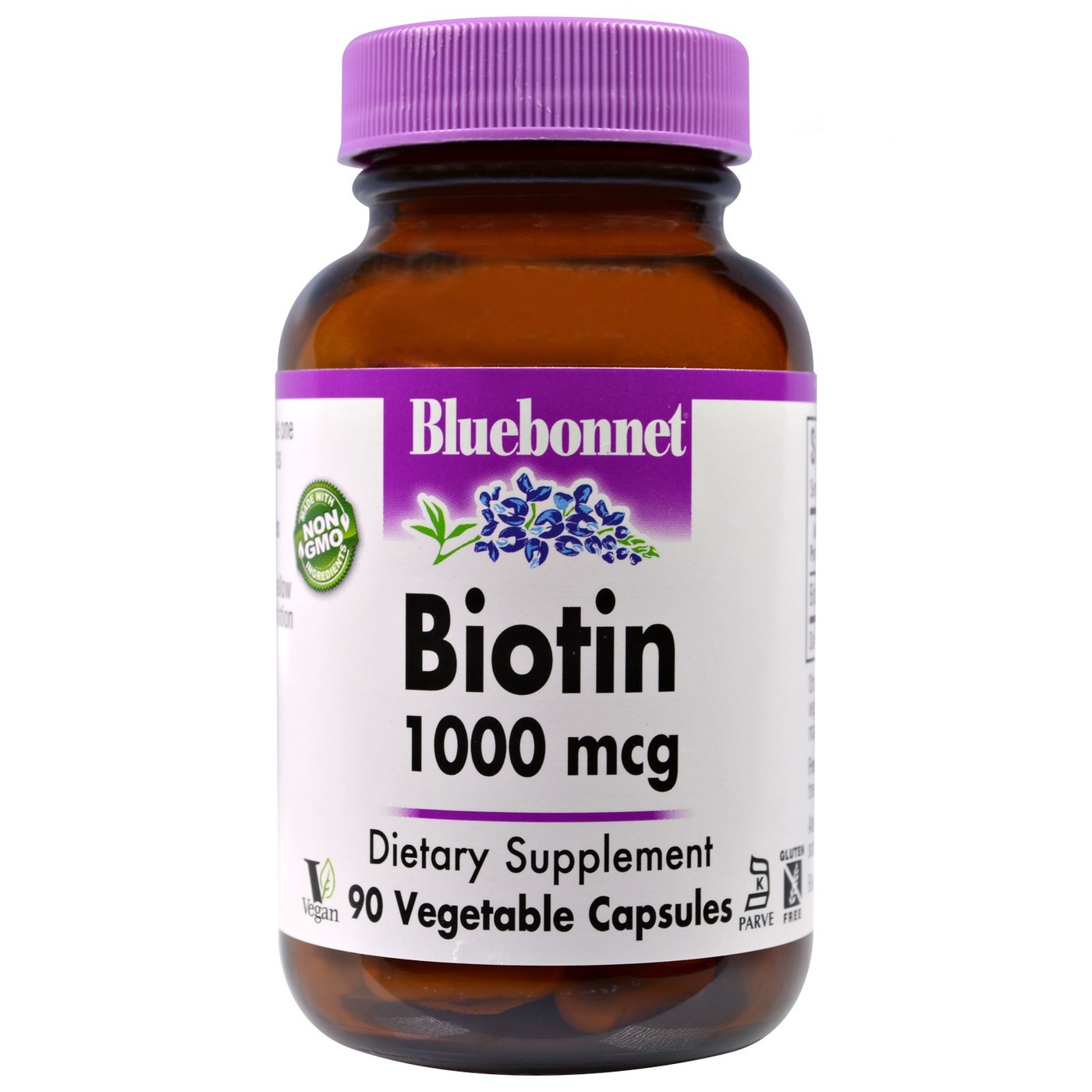Bluebonnet Nutrition, Biotina 1,000 mcg - 90 Cápsulas Vegetarianas