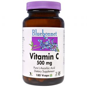 Bluebonnet Nutrition, Vitamina C 500 mg - 180 Cápsulas Vegetarianas