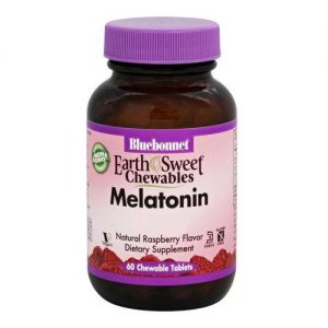Bluebonnet Nutrition, Melatonina Terra Doce, Framboesa - 5 mg - 60 Comprimidos Mastigáveis