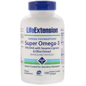 Life Extension, Omega Foundations, Super Omega-3, 120 Cápsulas Gelatinosas de Revestimento Entérico