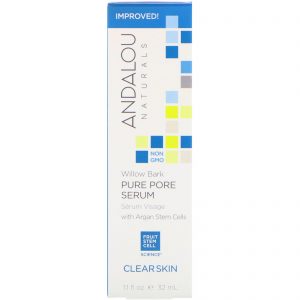 Andalou Naturals, Puro Sérum para os Poros, Pele Limpa, Casca de Salgueiro, 32 ml