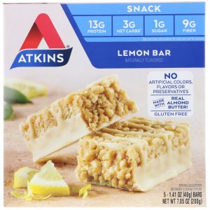 Atkins, Barra de Limão, 5 Barras, 40 g (1,41 oz) Cada