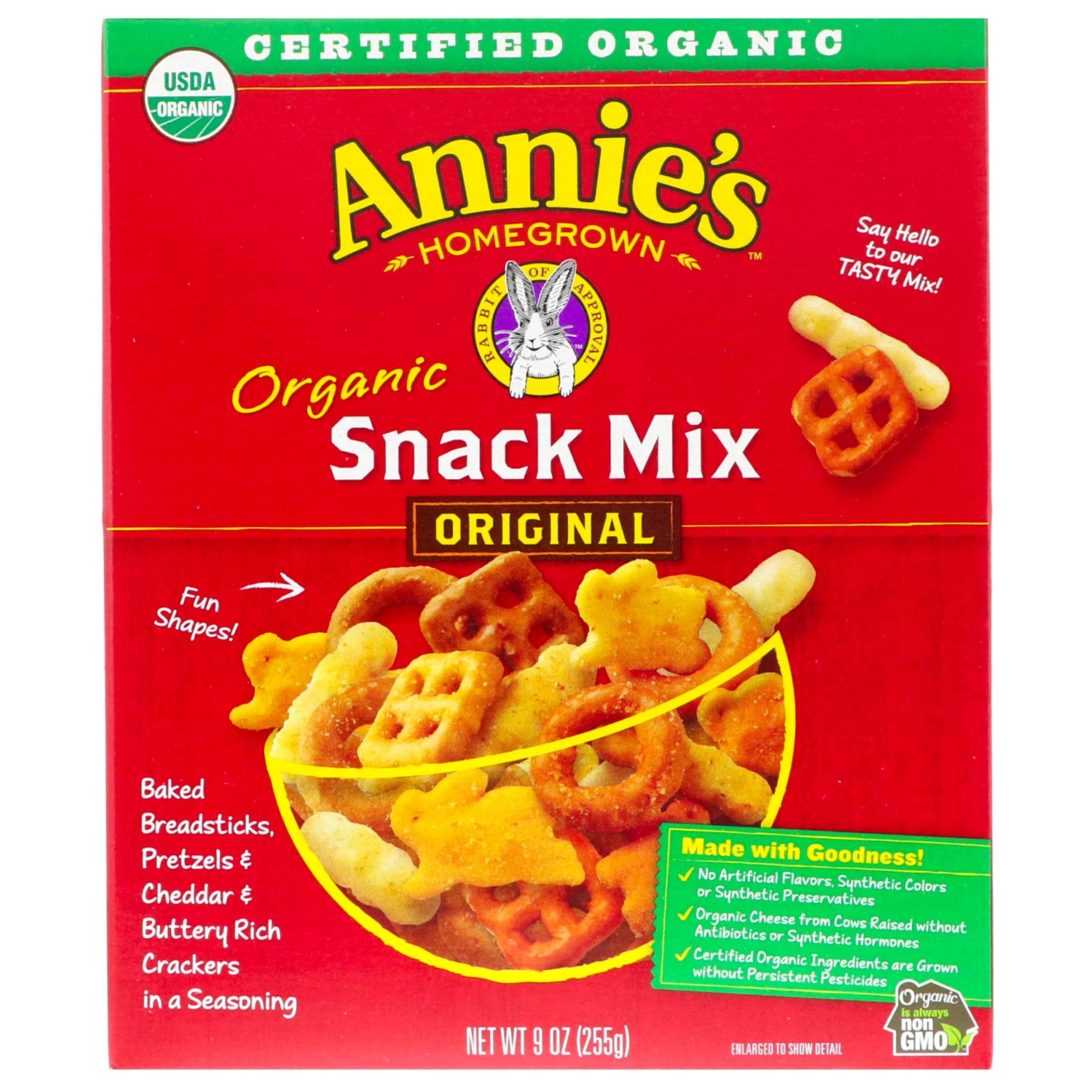 Annie's Homegrown, Mix de Snacks Orgânico, Original, 255 g
