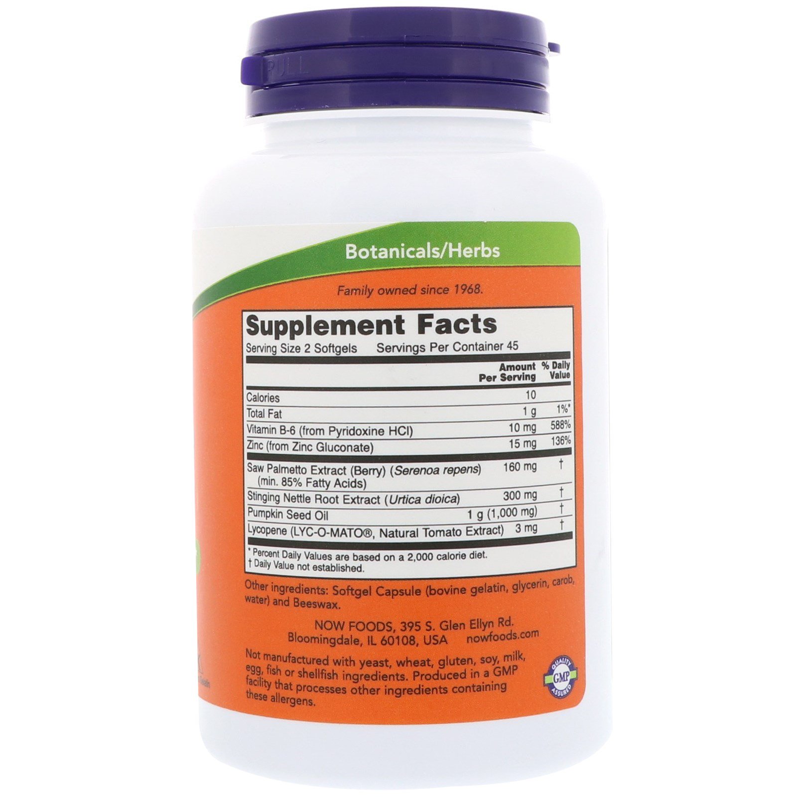 Now Foods, Auxílio para Próstata, 90 cápsulas gel - Imagem 2