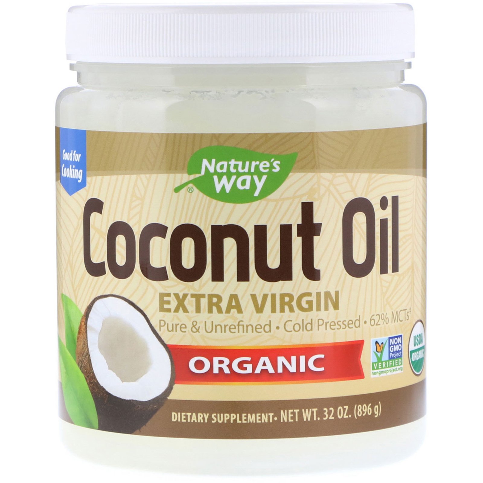 Nature's Way, Óleo de Coco Orgânico, Extra Virgem, 896 g (2 lbs)