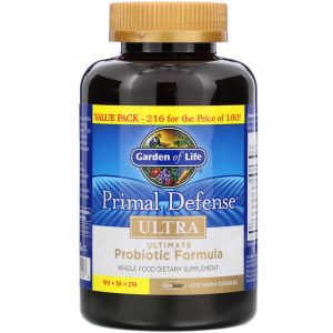 Garden of Life, Primal Defense, Ultra, Fórmula Probiótica Final, 216 Cápsulas Vegetais UltraZorbe