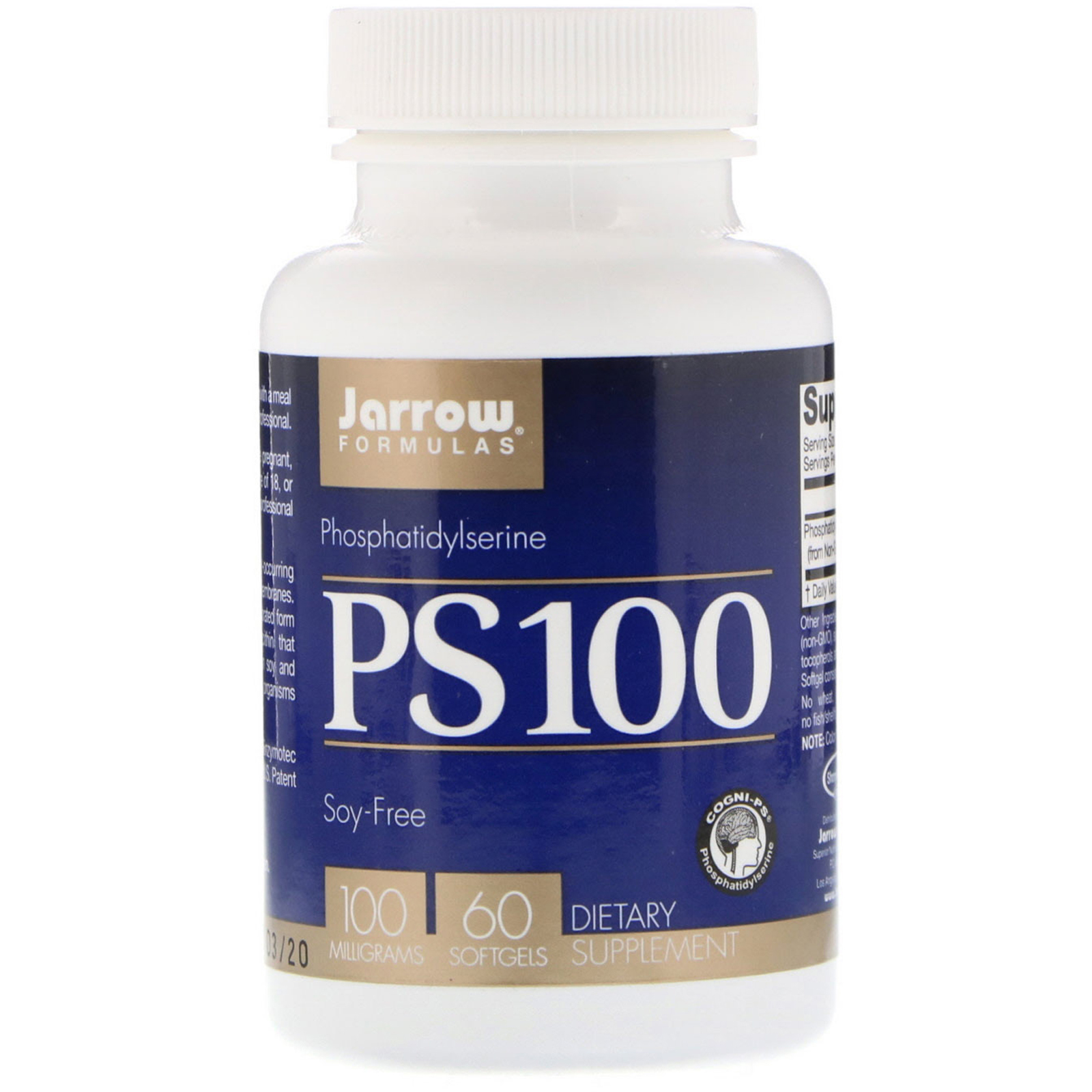 Jarrow Formulas, PS100, Fosfatidilserina, 100 mg, 60 cápsula