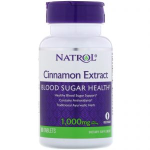 Natrol, Extrato de Canela, 1000 mg, 80 Comprimidos