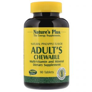 Nature's Plus, Multivitamínico e Multimineral Mastigável para Adultos, Sabor Natural de Abacaxi, 90 Comprimidos