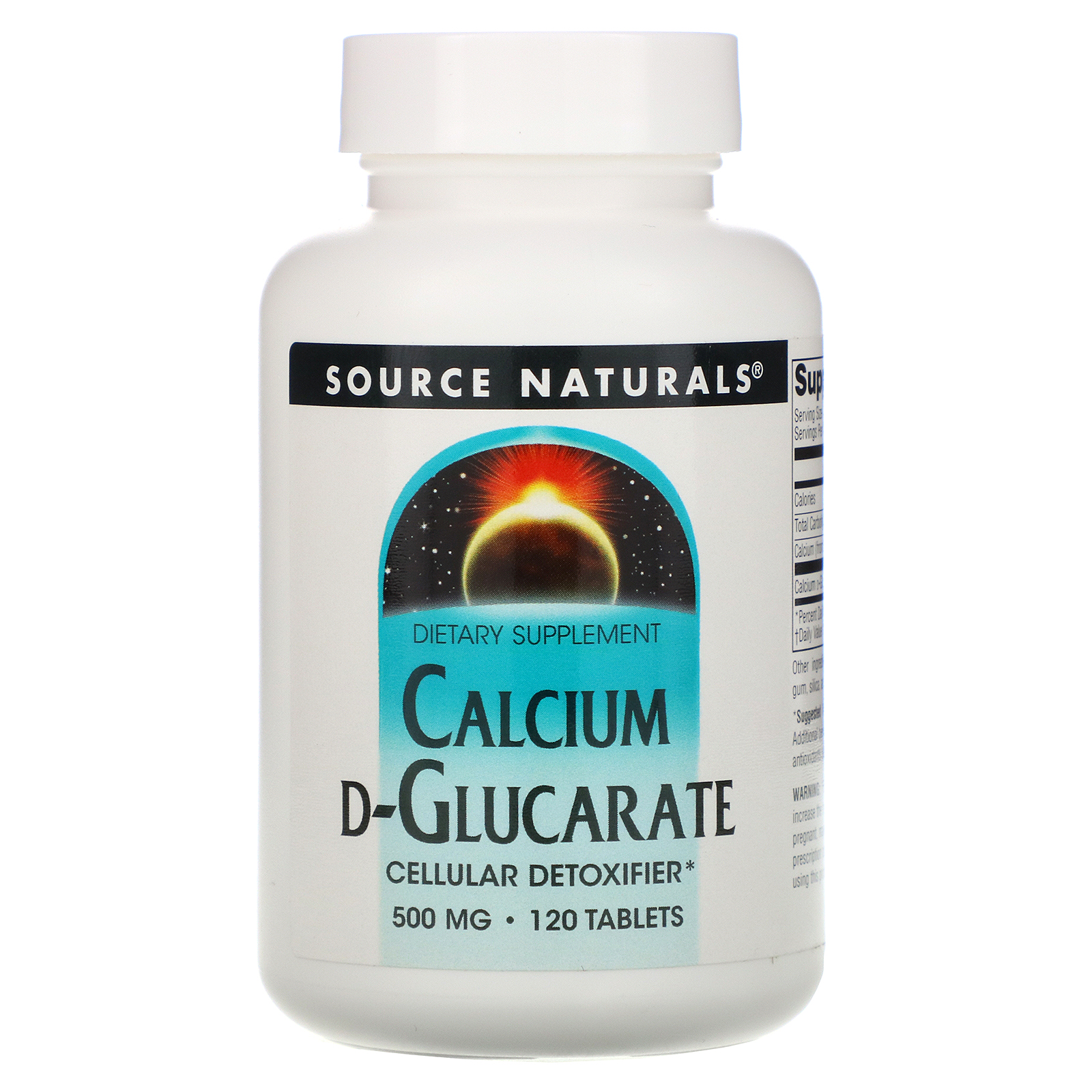 Source Naturals, D-Glucarato de Cálcio, 500 mg, 120 Comprimidos