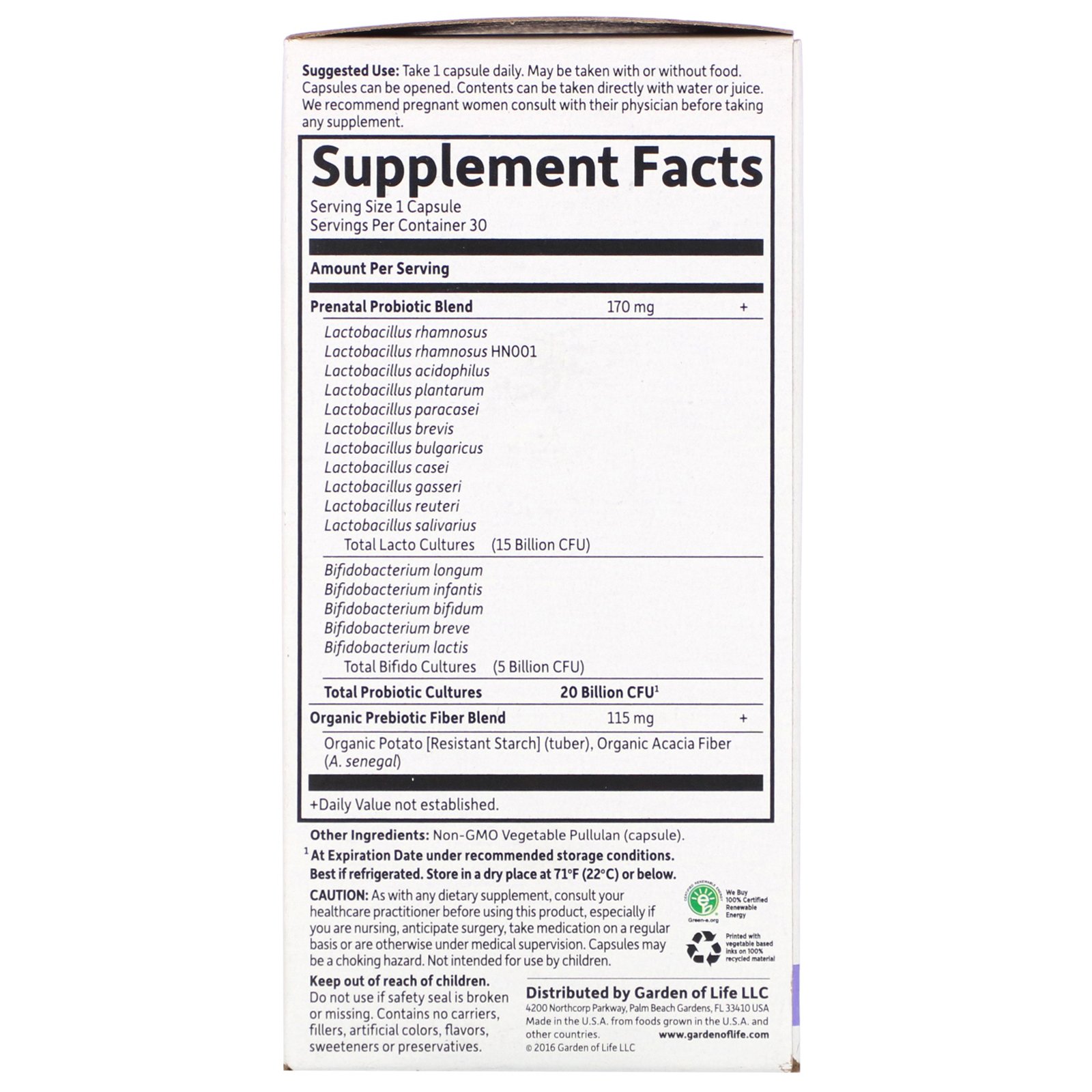 Garden of Life, Dr. Formulated Probiotics, Once Daily Prenatal, 30 Vegetarian Capsules - Imagem 2