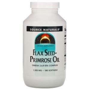 Source Naturals, Óleo de Semente de Linhaça - Prímula, 1.300 mg, 180 cápsulas softgel