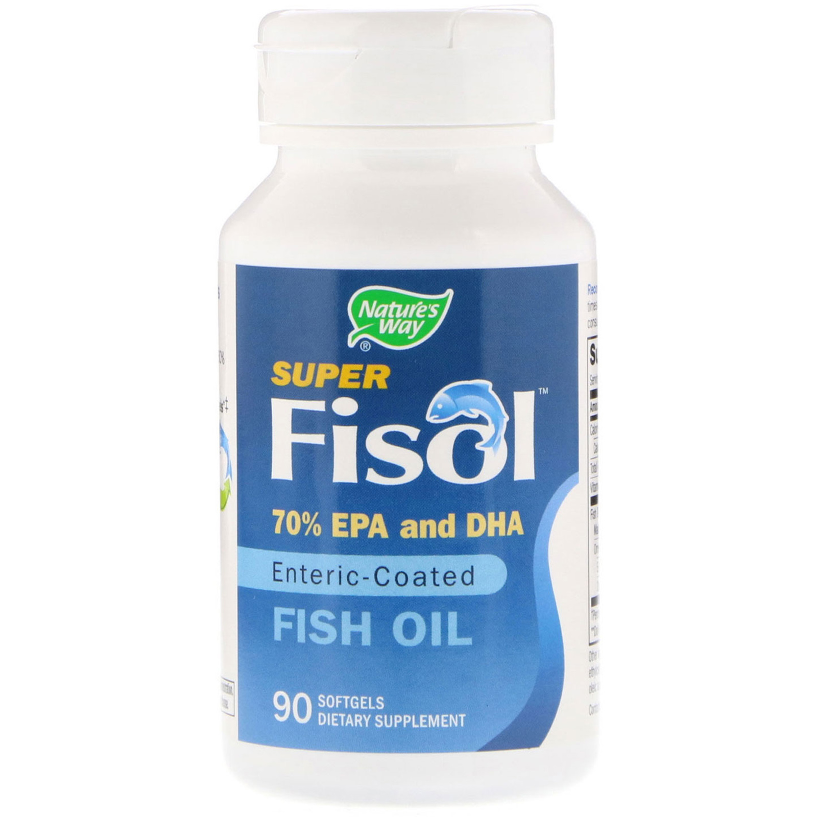 Nature's Way, Super Fisol Fish Oil, Enteric-Coated, 90 Softgels - Imagem 3