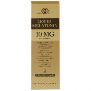 Solgar, Melatonina Líquida, Sabor Natural de Cereja Preta, 10 mg, 59 ml (2 fl oz)