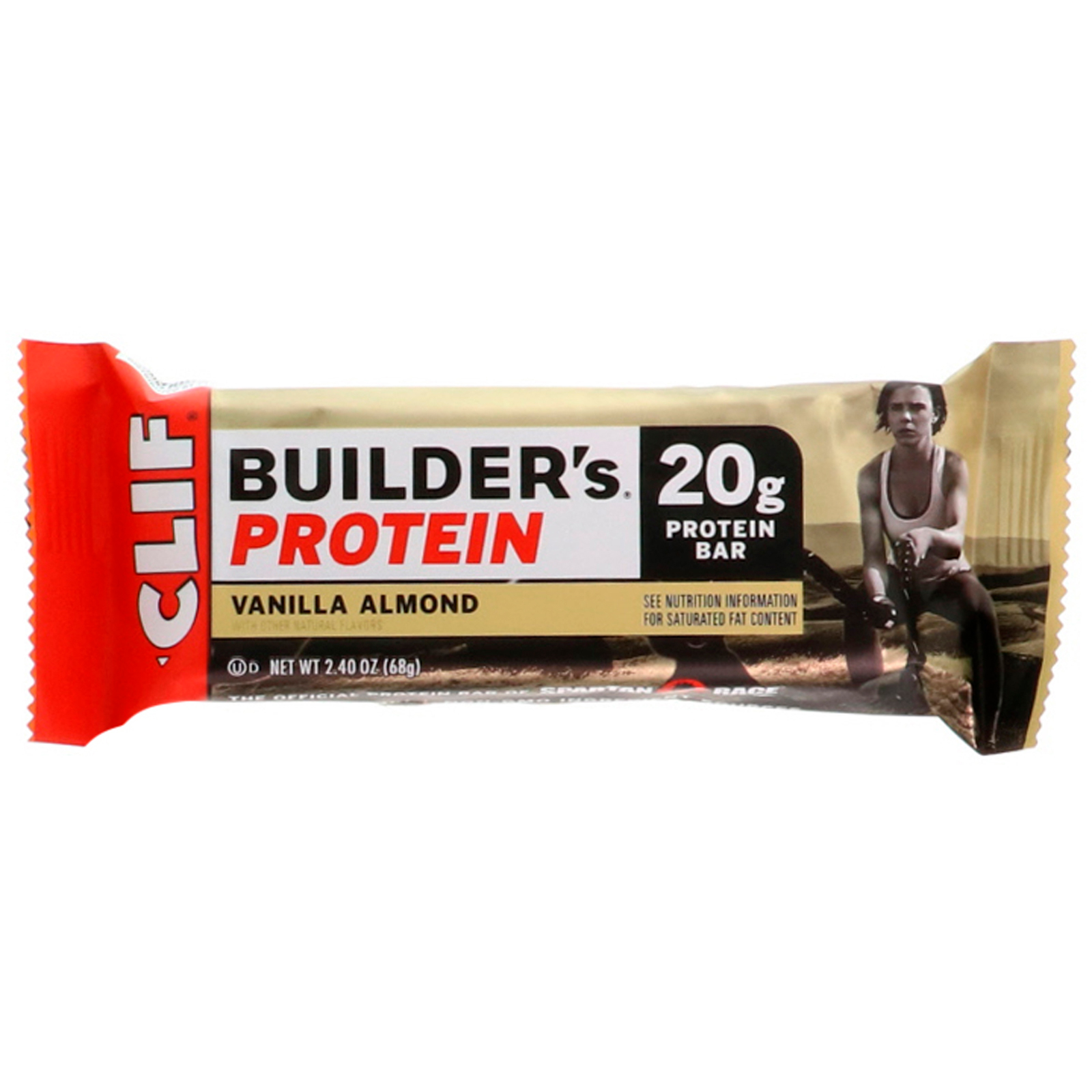 Clif Bar, Builder's Protein Bar, Vanilla Almond, 12 Bars, 2.4 oz (68 g) Each - Imagem 4