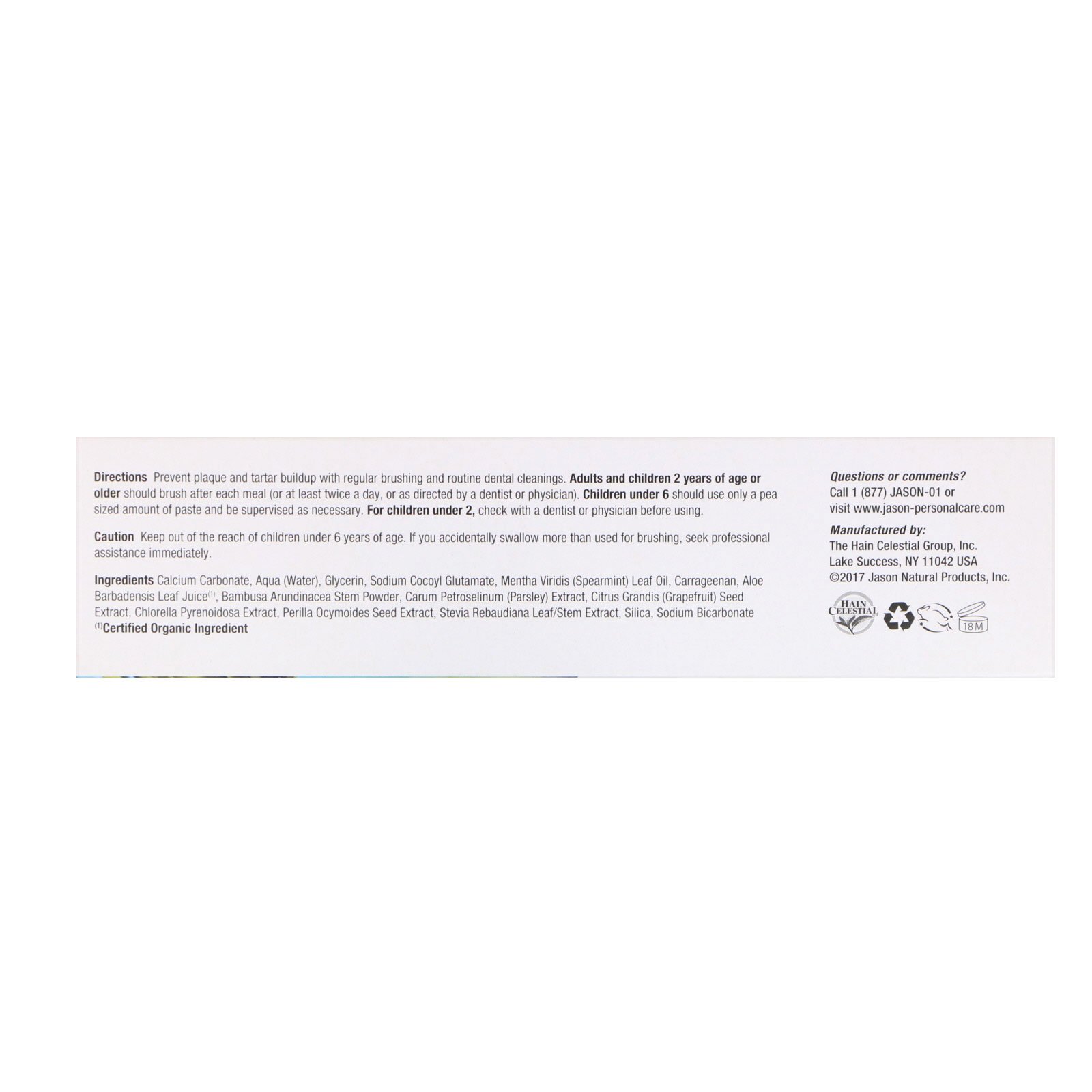 Jason Natural, Creme Dental Fortalecedor Sea Fresh, Deep Sea Spearmint, 170 g (6 oz) - Imagem 2