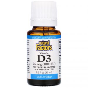 Natural Factors, Vitamina D3, Gotas, 1.000 UI, 15 ml (0,5 fl oz)