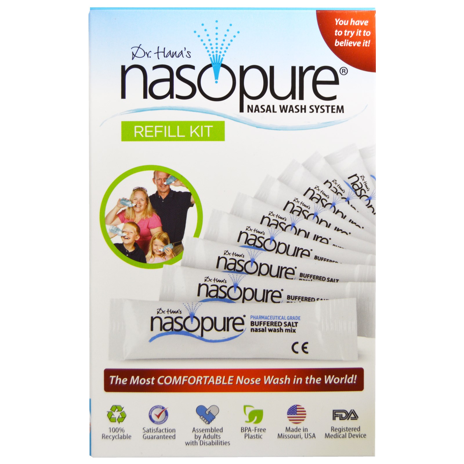 Nasopure, Sistema de Lavagem Nasal, Kit para Refil, 1 Kit