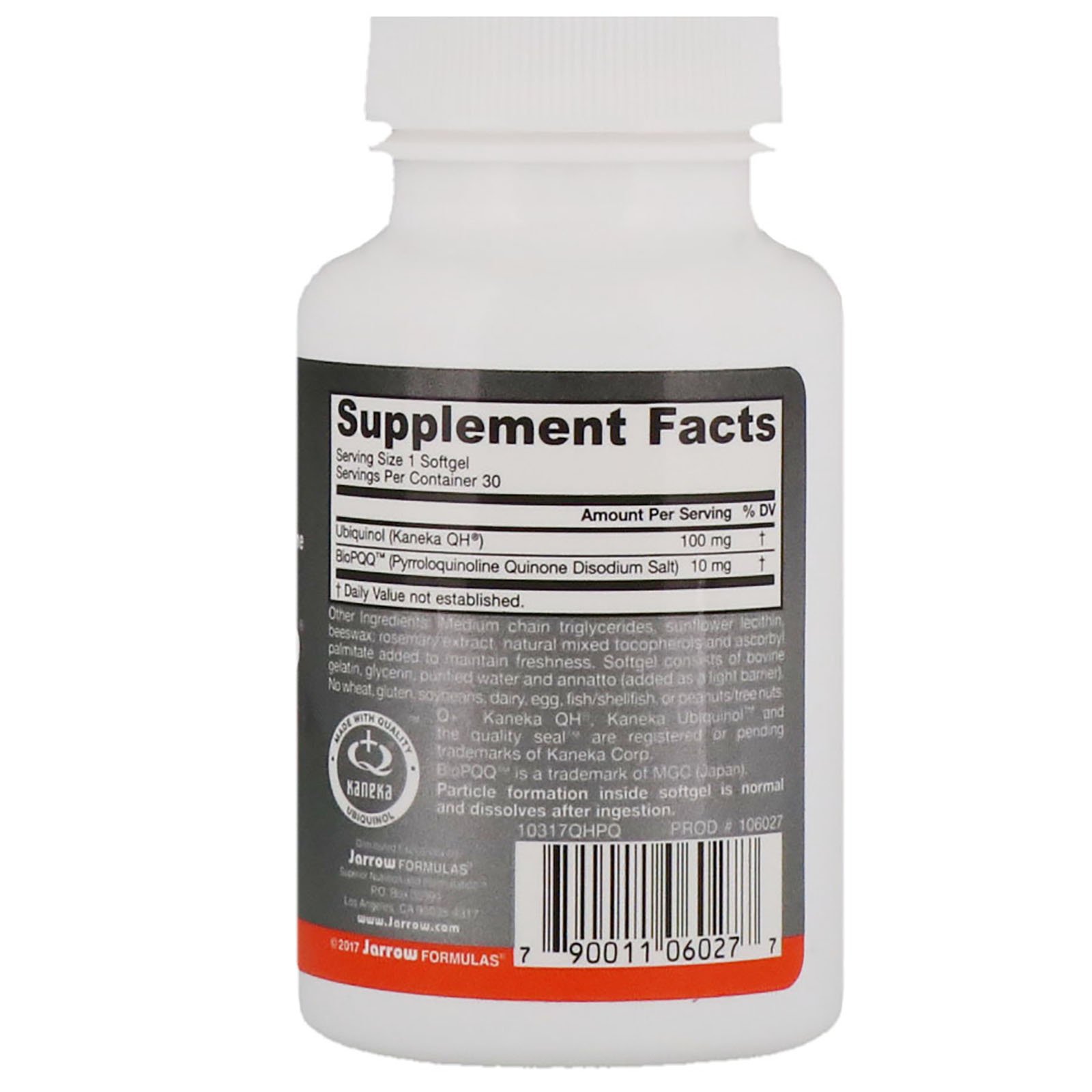 Jarrow Formulas, Ubiquinol, QH-Absorb + PQQ, 30 Softgels - Imagem 2