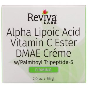 Reviva Labs, Ácido Alfa Lipóico, Vitamina C Ester e Creme DMAE, 2 oz (55 g)