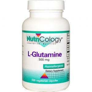 Nutricology, L-Glutamina 500 mg - 100 Cápsulas