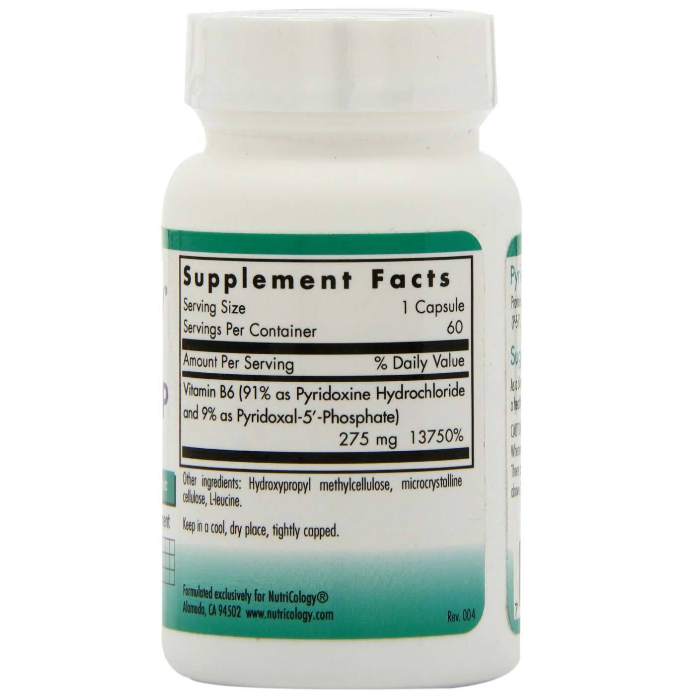 Nutricology, Piridoxina B-6 - 60 Cápsulas - Imagem 2