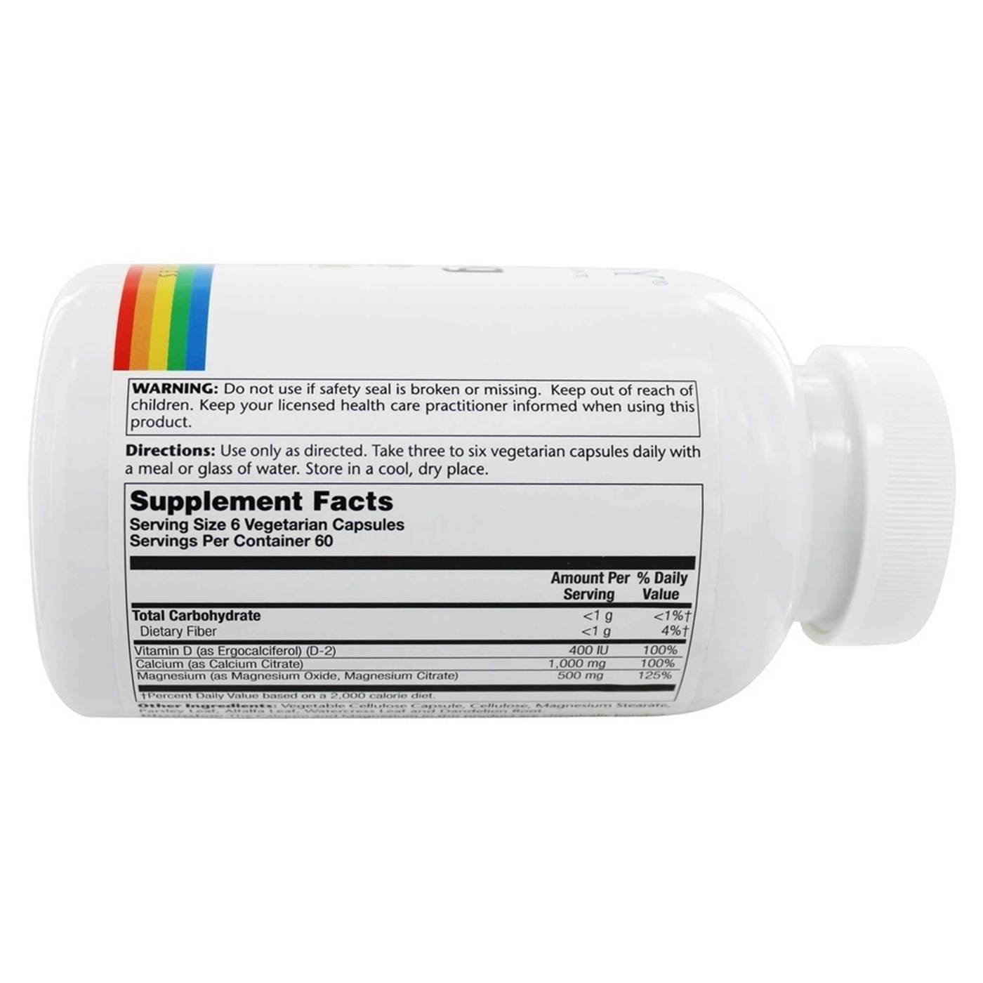 Solaray, Cal-Mag Citrato com vitamina D - 360 Cápsulas Vegetarianas - Imagem 3
